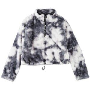 ANGEL KISS TIE DYED FAUX FUR CROP JACKET SIZE JUNIORS LARGE NWT